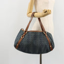 GUCCI GG Canvas Interlocking G Abbey Tote Bag Denim Blue Gold 130736 Auth 177670-24