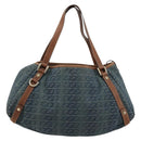 GUCCI GG Canvas Interlocking G Abbey Tote Bag Denim Blue Gold 130736 Auth 177670-3