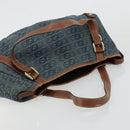GUCCI GG Canvas Interlocking G Abbey Tote Bag Denim Blue Gold 130736 Auth 177670-6