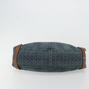 GUCCI GG Canvas Interlocking G Abbey Tote Bag Denim Blue Gold 130736 Auth 177670-9