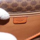 CELINE Macadam Canvas Shoulder Bag PVC Leather Brown Gold Auth 177673A-16