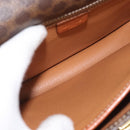 CELINE Macadam Canvas Shoulder Bag PVC Leather Brown Gold Auth 177673A-17