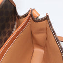 CELINE Macadam Canvas Shoulder Bag PVC Leather Brown Gold Auth 177673A-22