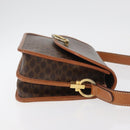 CELINE Macadam Canvas Shoulder Bag PVC Leather Brown Gold Auth 177673A-4