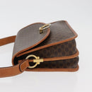 CELINE Macadam Canvas Shoulder Bag PVC Leather Brown Gold Auth 177673A-5