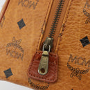 MCM Logogram Vicetos Boston Bag PVC Brown Gold Auth 177680-17