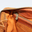 MCM Logogram Vicetos Boston Bag PVC Brown Gold Auth 177680-20