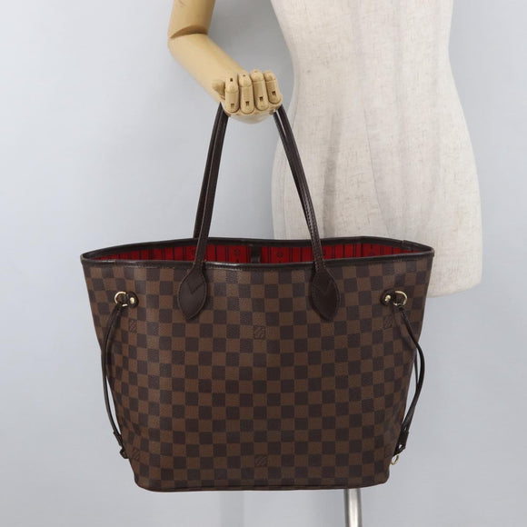 LOUIS VUITTON Damier Azur Neverfull MM Tote Bag N41605 LV Auth 177682