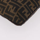 FENDI Zucca Canvas Mamma Baguette Shoulder Bag Brown Black Auth 177684A-15