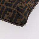 FENDI Zucca Canvas Mamma Baguette Shoulder Bag Brown Black Auth 177684A-16
