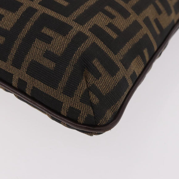 FENDI Zucca Canvas Mamma Baguette Shoulder Bag Brown Black Auth 177684A