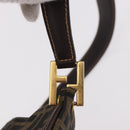 FENDI Zucca Canvas Mamma Baguette Shoulder Bag Brown Black Auth 177684A-8
