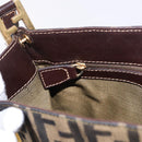 FENDI Zucca Canvas Mamma Baguette Shoulder Bag Brown Black Auth 177684A-21