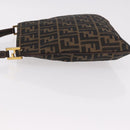 FENDI Zucca Canvas Mamma Baguette Shoulder Bag Brown Black Auth 177684A-4