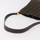 FENDI Zucca Canvas Mamma Baguette Shoulder Bag Brown Black Auth 177684A-7