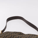 FENDI Zucca Canvas Mamma Baguette Shoulder Bag Brown Black Auth 177684A-14