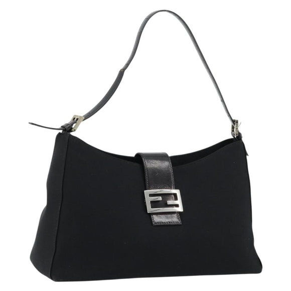 FENDI Schoudertas Zwart Zilver Auth 177685