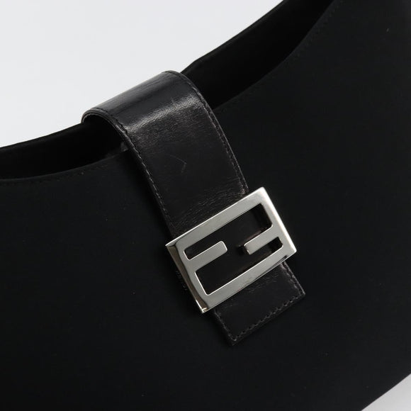 FENDI Schoudertas Zwart Zilver Auth 177685