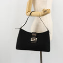 FENDI Schoudertas Zwart Zilver Auth 177685-27