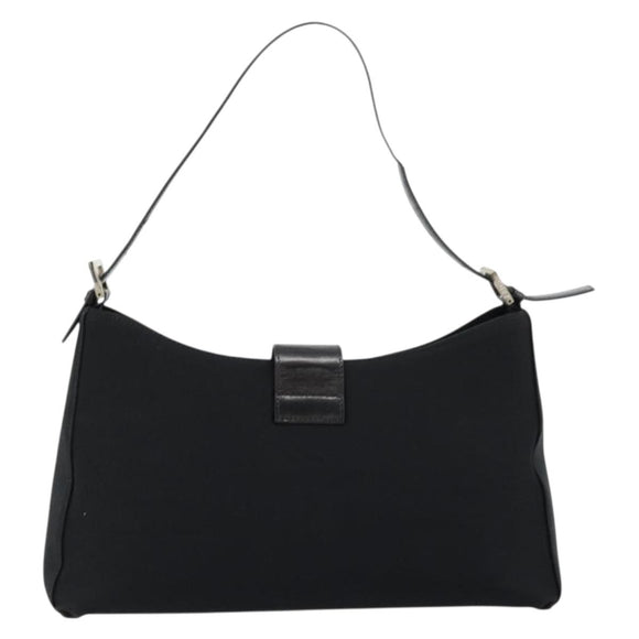 FENDI Schoudertas Zwart Zilver Auth 177685