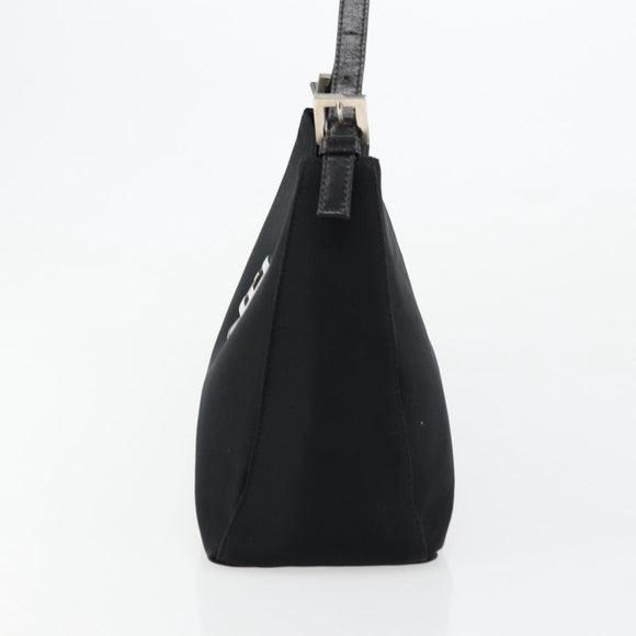 FENDI Schoudertas Zwart Zilver Auth 177685