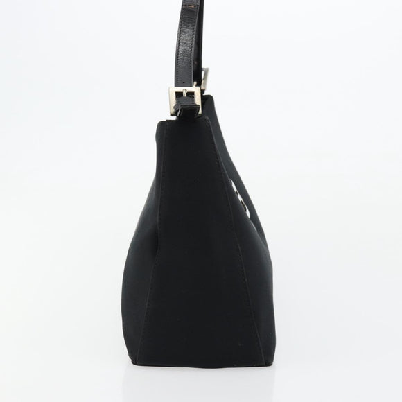 FENDI Schoudertas Zwart Zilver Auth 177685