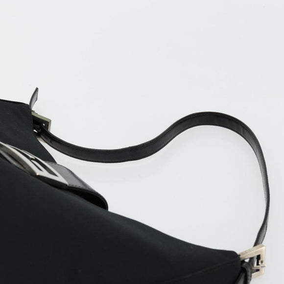 FENDI Schoudertas Zwart Zilver Auth 177685