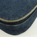 Christian Dior Maris Pearl Shoulder Bag Denim Navy Gold Auth 177688V-16