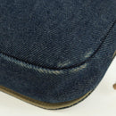 Christian Dior Maris Pearl Shoulder Bag Denim Navy Gold Auth 177688V-18