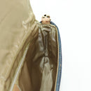 Christian Dior Maris Pearl Shoulder Bag Denim Navy Gold Auth 177688V-24