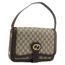 GUCCI GG Supreme Shoulder Bag PVC Beige Gold Auth 177691-1