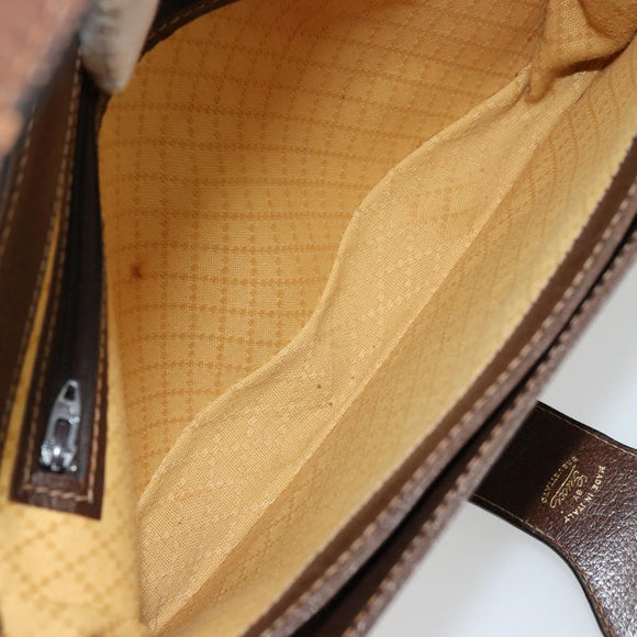 GUCCI GG Supreme Shoulder Bag PVC Beige Gold Auth 177691