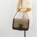 GUCCI GG Supreme Shoulder Bag PVC Beige Gold Auth 177691-24