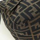 FENDI Zucca Canvas Mamma Baguette Shoulder Bag Brown Black Auth 177694SAV-14