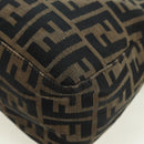 FENDI Zucca Canvas Mamma Baguette Shoulder Bag Brown Black Auth 177694SAV-17