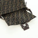 FENDI Zucca Canvas Mamma Baguette Shoulder Bag Brown Black Auth 177694SAV-19