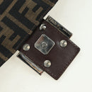 FENDI Zucca Canvas Mamma Baguette Shoulder Bag Brown Black Auth 177694SAV-10