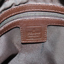 FENDI Zucca Canvas Mamma Baguette Shoulder Bag Brown Black Auth 177694SAV-20
