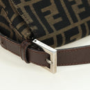 FENDI Zucca Canvas Mamma Baguette Shoulder Bag Brown Black Auth 177694SAV-8