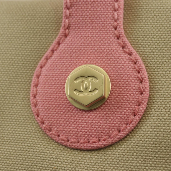 CHANEL Marshmallow Bag Tote Bag Canvas Beige Gold CC Auth 177697V