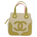 CHANEL Marshmallow Bag Tote Bag Canvas Beige Gold CC Auth 177697V-2