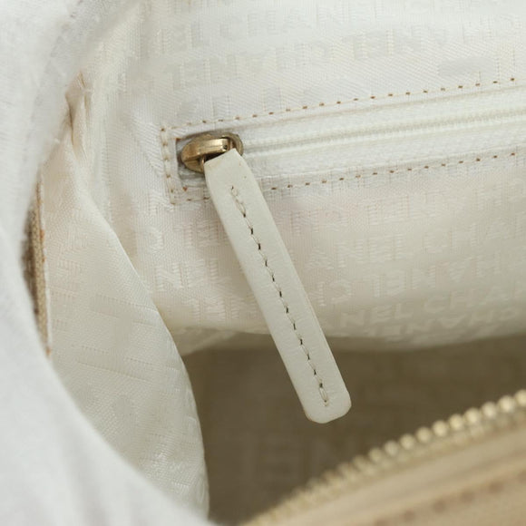 CHANEL Marshmallow Bag Tote Bag Canvas Beige Gold CC Auth 177697V