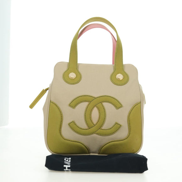 CHANEL Marshmallow Bag Tote Bag Canvas Beige Gold CC Auth 177697V