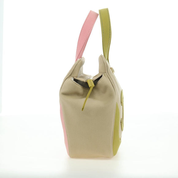 CHANEL Marshmallow Bag Tote Bag Canvas Beige Gold CC Auth 177697V