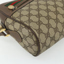 GUCCI GG Supreme Web Sherry Line Shoulder Bag PVC Beige Gold Auth 177704-11