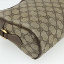 GUCCI GG Supreme Web Sherry Line Shoulder Bag PVC Beige Gold Auth 177704-13