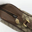 GUCCI GG Supreme Web Sherry Line Shoulder Bag PVC Beige Gold Auth 177704-14