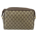 GUCCI GG Supreme Web Sherry Line Shoulder Bag PVC Beige Gold Auth 177704-3