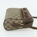 GUCCI GG Supreme Web Sherry Line Shoulder Bag PVC Beige Gold Auth 177704-5
