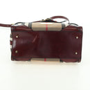 BURBERRY Nova Check Boston Bag Canvas 2way Beige Gold Auth 177707V-12